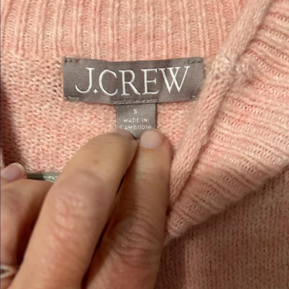 J. Crew Soft Pink rolled neck sweater. Wool/poly blend. Small. - Picture 2 of 7